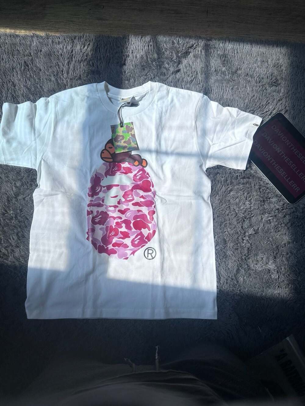 A Bathing Ape ABC Camo Milo on Big Ape Tee White